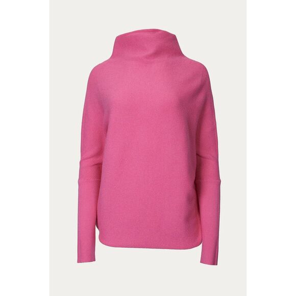 Bluivy Slouch Neck Ribbed Dolman Pullover Sweater Barbie Pink S/M - Picture 2 of 15